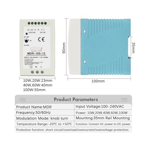 Alimentation à découpage entrée AC 100-240V sortie DC 5V transformateur MDR 100W