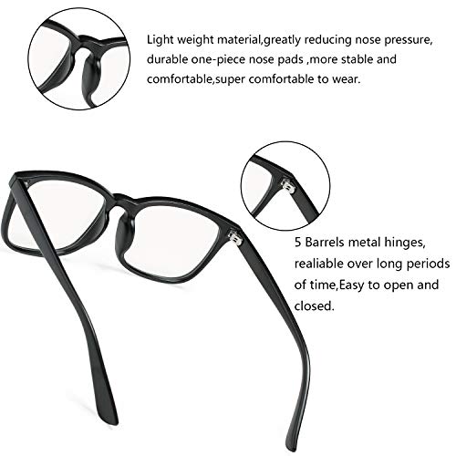DeBuff Blue Light Blocking Glasses Women Men Clear Lens Square Frame Computer Eyeglasses (Clear) - Image 6