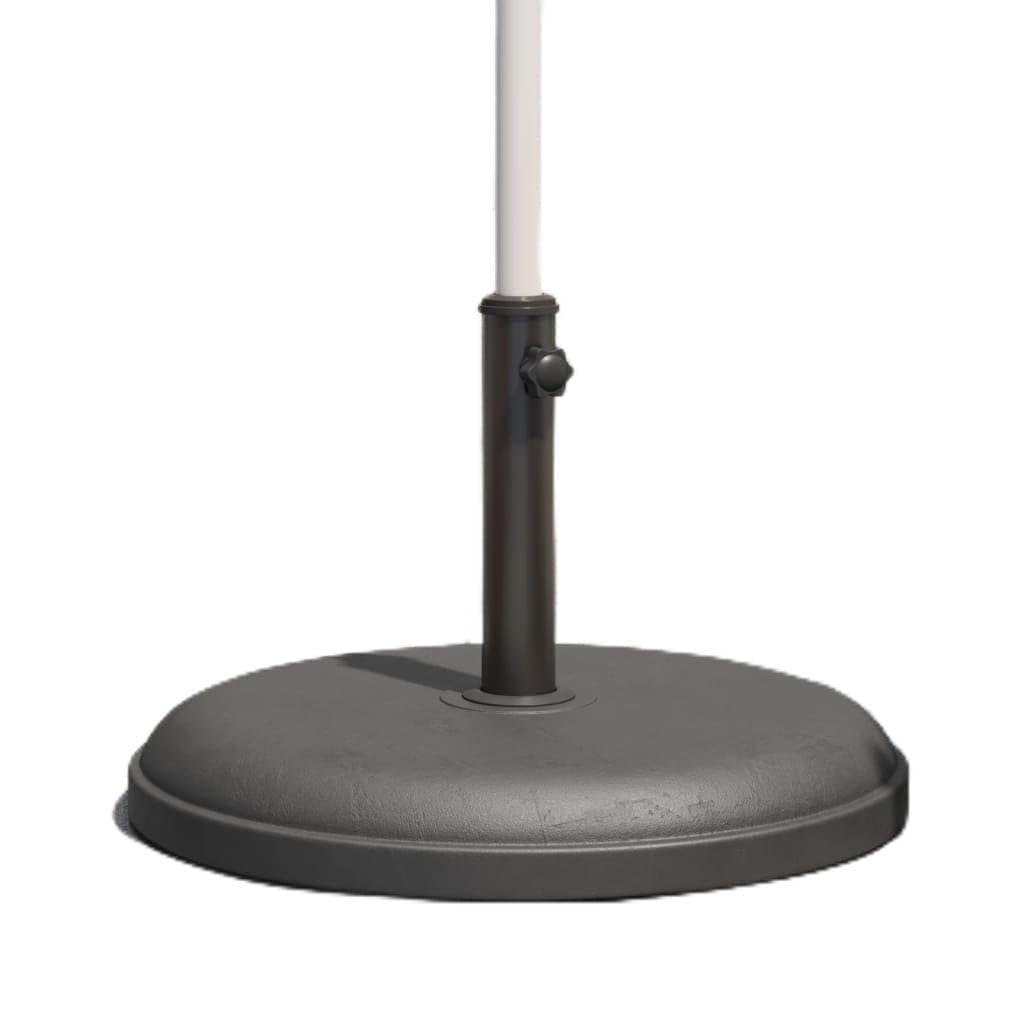 Supporto per ombrellone con diametro di 32/35/38 mm, 25 kg, rotondo, base in plastica riempita di cemento, stabile supporto per ombrellone con pomello di serraggio e 3 adattatori per una