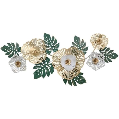 Image of Framing Hub Handcrafted Metal Modern Flower Leaf Wall Art Multicolor Unique Modern Accent for Stylish Interiors Wall Art for Home Decor, Living Room, Bedroom & Office