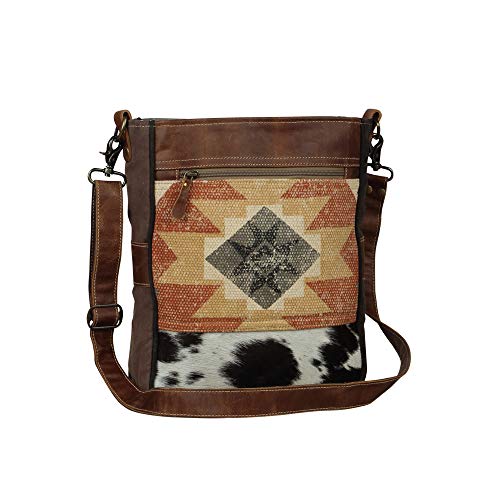 womens ENCHANTING SHOULDER BAG - AZTEC PRINT CANVAS and FUR-ON HIDE2