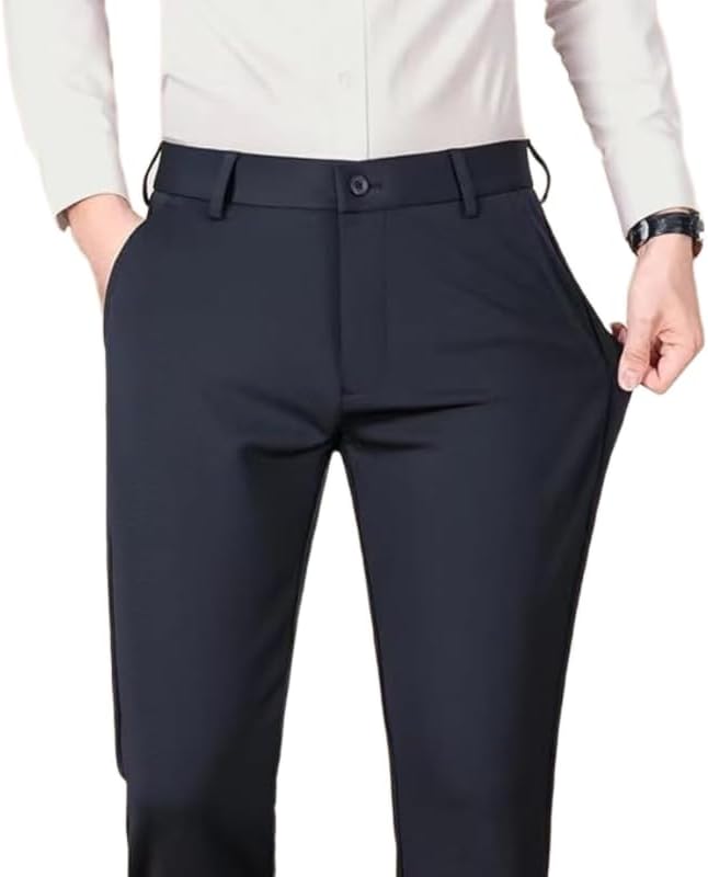 Men's Casual Pants, Four-Way Elastic Anti-Wrinkle, Business Formal Casual Style