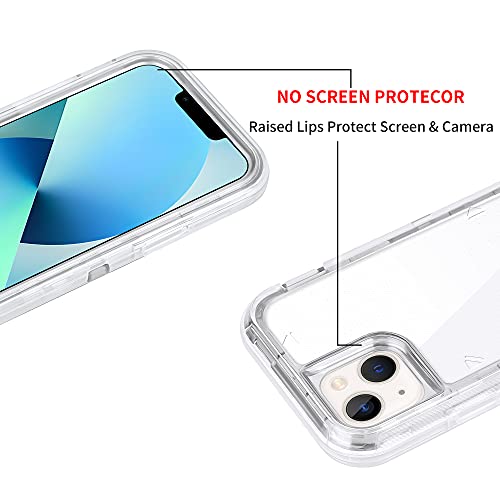 Coolden For Iphone 13 Hybrid Clear Phone Case, Heavy Duty Protective Dual Layer Shockproof Case With Hard Pc Bumper Soft Tpu Back For Iphone 13 6.1 Inch Transparent #TOP2