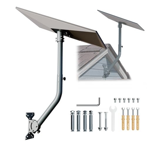 for Starlink Gen 3 Roof Mount, Metal Alloy Starlink Standard V3 Mounting Kit with Starlink Gen 3 Pipe Adapter, Angle Adjustable (Curved Lengthen)