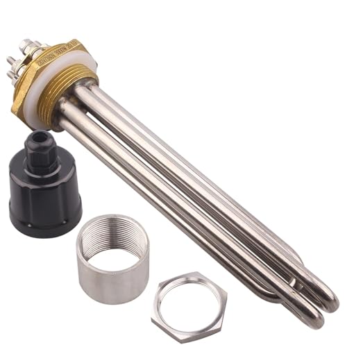 1 ^N DN32/1.25C` Ǐ󐅉Mvf 220V 3kW-12kW dCZЃq[^[ SUS304 42mm(With all fiitings,3kw)