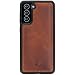 Produktbild Burkley Lederhülle für Samsung Galaxy S21 Hülle Schutzhülle Bumper Case Cover kompatibel mit Galaxy S21 (Sattelbraun/Burnished)
