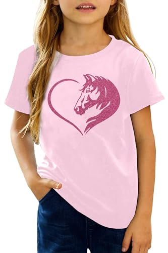 Horse Shirts for Girls Love Horses Shirt Youth Horseback Riding Casual Animal Graphic Tees 8-15 Year Old