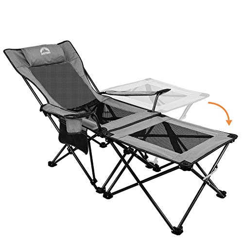 Asteri - Silla plegable para camping, plegable, portátil, con soporte para tazas, mesa auxiliar desmontable y bolsa de transporte, resistente para exteriores, senderismo, pesca, playa, pícnics