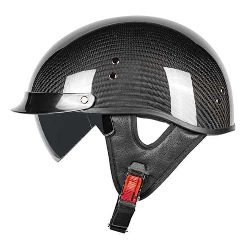Carbon Fiber Motorcycle Half Helmet for Adults – DOT Approved