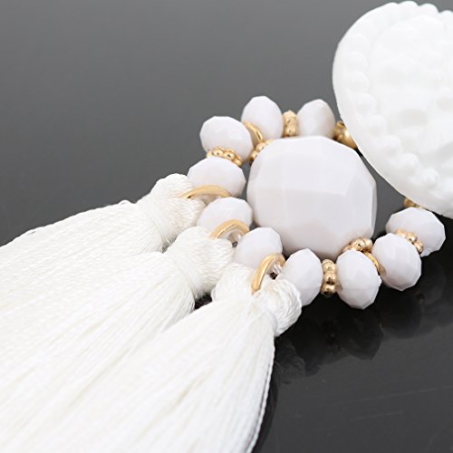 Boderier BE6606W Bohemian Statement Thread Tassel Chandelier Drop Dangle Earrings thumb #4