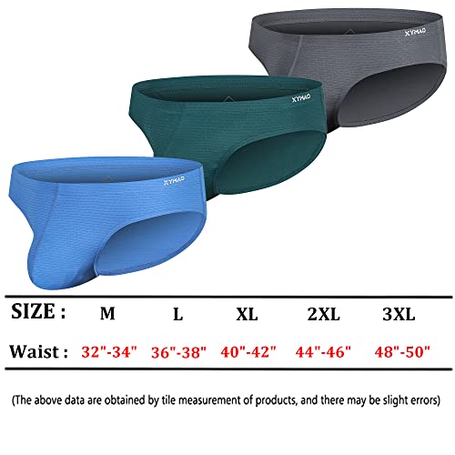 Xymao Soft Mens Briefs, Ice Silk Cooling Breathable Underwear With Big Pouch Tag-Free Thongs For Man Pack #TOP4