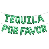 Multicolor Tequila Por Favor Balloons Bachelorette Wedding Cinco de Mayo Housewarming Christmas Birthday Banner Final Fiesta Bachelorette Party Sign (TEQUILA POR FAVOR Green)
