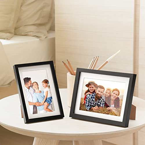 Twing 8X10 Picture Frame Black Displays 5X7 Photo Frame With Mat Or 8X10 Inch Without Mat,Made Of Plexiglass, Mdf Wood, Table Top Display And Wall Mounting, Ideal Gift To Family And Friends #TOP4