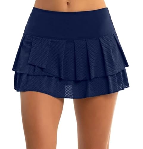 Lucky In Love Wavy Pleat Tier Skort (Black, Small) #TOP3