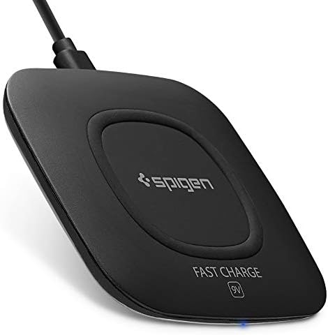 Spigen Essential F301W Qi Wireless Charger [Adapter NOT Included] for iPhone Xs MAX/XR/XS/X/8/8 Plus/Galaxy Note 9/S9/S9 Plus/S8 & Other Qi Enabled Devices