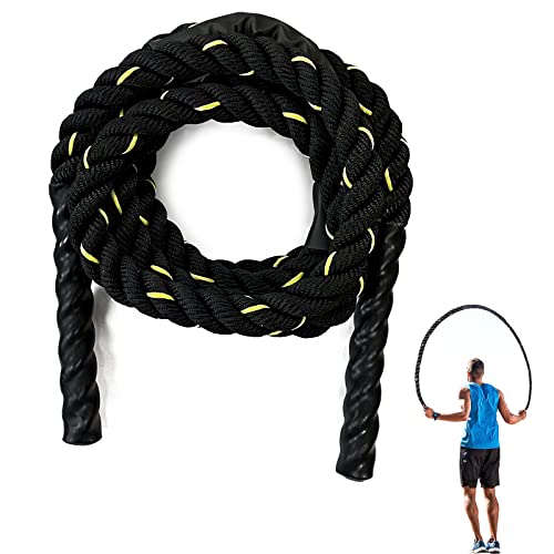Xgqq 3Lb Heavy Weighted Jump Ropes For Fitness Adult Skipping Rope Workout Battle Ropes For Men Women Total Body Workouts Power Training Improve Strength Building Muscle #TOP1