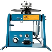 Rotary Portable Welding Positioner Turntable Table, 15W DC Motor, 2-10RPM Adjustable Speed, 0-90 Tilting, 22.05 lbs Capacity, Welding Equipment for Tubes and Flanges