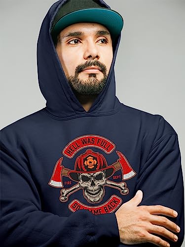 Sweat à capuche pompier homme idée cadeau bleu marine