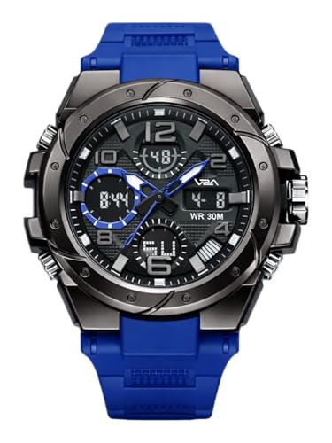 Image of V2A Styrke 5110 Analog Digital Watch for Men | Hybrid Multi Display Dial | Alarm Stopwatch Day Date 12 /24 Hr | TPU Strap | 30M Water Resistant