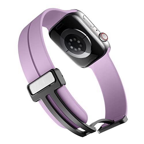 Image of Magnetic for Apple Watch Ultra Band 49mm 45mm 44mm 41mm 40mm iWatch Bands 38mm 42mm Men /Women,Sport Silicone Wristband Strap for Apple Watch Band Series 9 8 /7 /6 /5 /4 /3 /SE 2nd generation /Ultra 2
