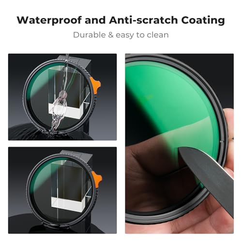 K&F Concept 77mm Variable ND Filter ND3-ND1000 (1.5-10 Stops), 28-Layer Coatings HD Optical Glass Adjustable Neutral Density Filter for Camera Lens(Nano-X Series) - 5