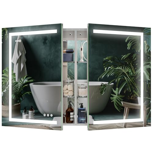 LED Lighted Medicine Cabinet Front & Backlit Dimmable Colours, Cl...