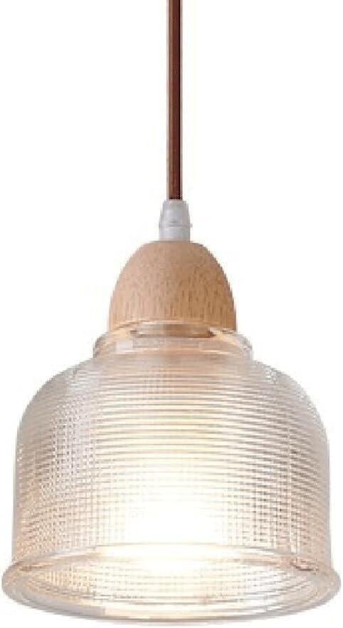 Lustre en bois japonais style vintage avec abat-jour en verre de qualité supérieure