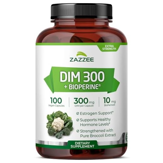 Zazzee Extra Strength DIM 300 mg per Capsule, 10 mg BioPerine, 100 Vegan Capsules, 100 Day Supply, Plus Pure Organic Broccoli Extract, Vegan and Non-GMO