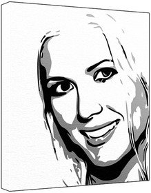 Torrie Wilson (100% Original Painting. Not A Print ) Acrylic Paint On Deep Framed Canvas (60 x 50 x 1.8 cm) 3-Colour Black/Grey/White-picture-54