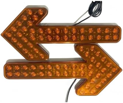 High Visibility LED Strobe Arrow Lights - Flashing Signal Warning Lights for Trucks, Sweepers & Work Vehicles - Emergency Roadside Safety Lights