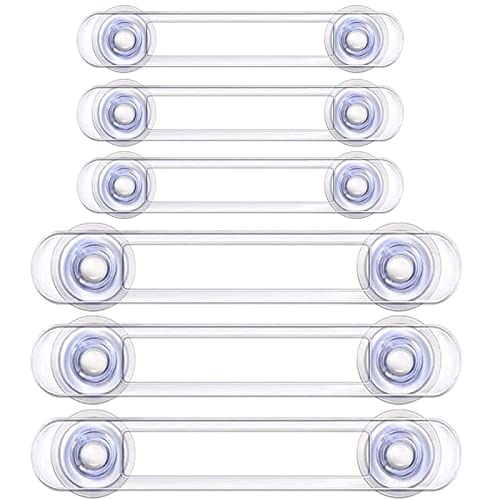 LHQYKHOZ 6 Pcs Baby Child Safety Locks Transparent Child Safety Cupboard Door Lock Multi-Purpose Latches Mini Multifunction Latch for Kitchen Cabinets Drawers Ovens Refrigerators