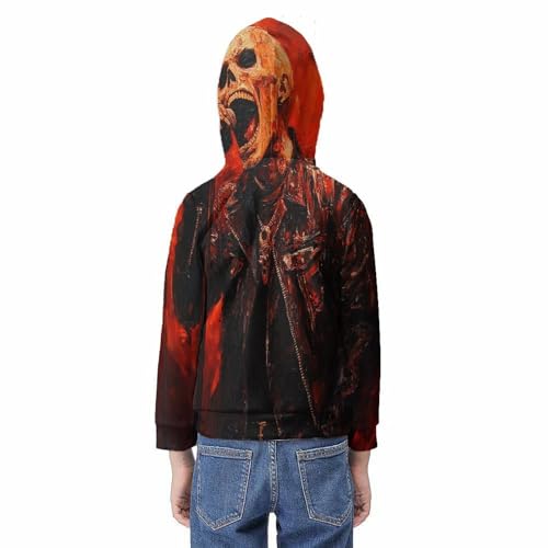 Sweat à capuche enfant motif tête de mort pull graphique 3D - 6