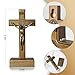 KUXBET Wood Standing Cross 5inch Small Crucifix - Jesus Christ Wall Cross Crucifix for Table or Wall Decor Home Decoration (5.5