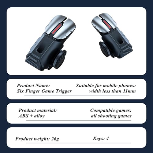 Phone Game Trigger - Controlador de videojuegos móvil, gatillo de juego de alta precisión | 2 accesorios de juego universales para teléfonos, disparador de juego ajustable para un juego suave - imagen 7