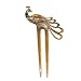 Marycrafts Light Shade Peacock Buffalo Horn Hair Fork, Hair Pin, Hair Pick Accessory Toy Handmade 6.3"