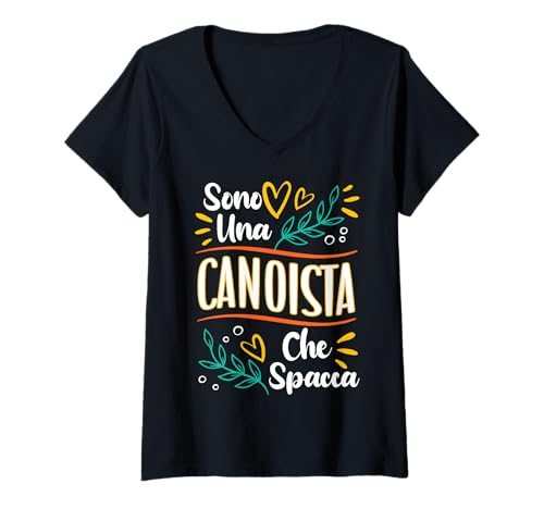 Womens Una Canoista Che Spacca Regalo Per Canoista Canoa V-Neck T-Shirt