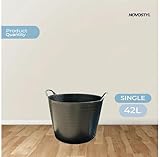 Novostyl 42L Flexi Tubs 1 Pack - Versatile Large Garden Tubs with Handles, Handy Builders Buckets Heavy Duty, Ideal Bath Bucket & Flexi Bucket, Durable Flexible Buckets for Home & Garden ((BLACK)) - Image 3