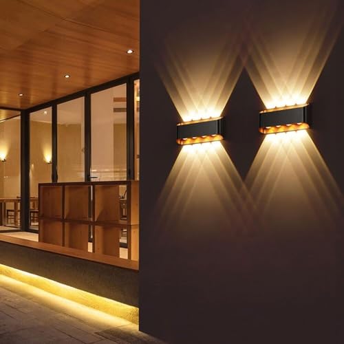 Nowoczesna wodoodporna zewnętrzna lampa ścienna stylowy aluminiowy kinkiet do willi balkonowej werandy i wejścia Wszechstronna oprawa oświetleniowa do wnętrz/na zewnątrz (kolor B rozmiar A6)