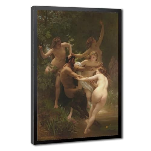 Toile Bouquereau Nymphes et Satyre pour décoration murale de bureau