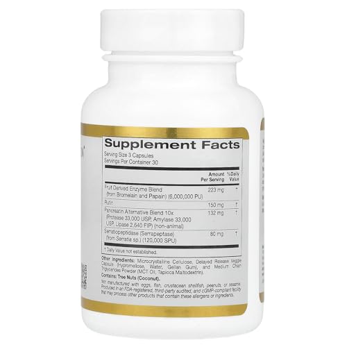 California Gold Nutrition Proteolytic Enzymes, 90 Delayed Release Veggie Capsules