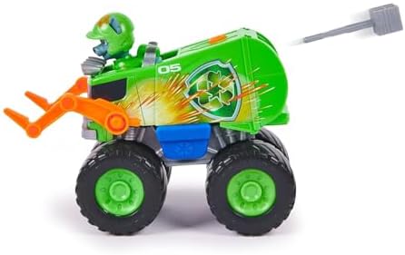PAW PATROL Rescue Wheels - Rocky’nin geri dönüşümlü canavar kamyonu, mermi atışı ve Rocky köpek figürlü, 3 yaşından büyük çocuklar için oyuncak - Görsel 3