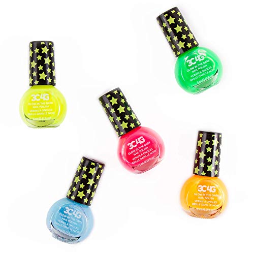 Three Cheers For Girls - Glow In The Dark Nail Polish - Nail Polish Set For Girls & Teens - Includes 5 Glow In The Dark Colors - Non-Toxic Nail Polish Kit For Kids Ages 8+ #TOP3