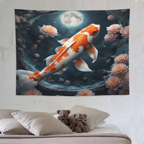 Tapisserie murale poisson 3D : sublimez votre décoration de salon 150x200cm