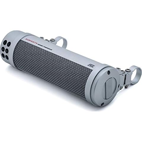 Kuryakyn 2719 MTX Road Thunder Weather Resistant Motorcycle Sound Bar Plus: 300 Watt Handlebar Mounted Audio Speakers with Bluetooth, USB Power Charger, Satin Silver Cover