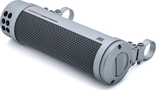 Kuryakyn 2719 MTX Road Thunder Weather Resistant Motorcycle Sound Bar Plus: 300 Watt Handlebar Mounted Audio Speakers with Bluetooth, USB Power Charger, Satin Silver by Kuryakyn - Used condition - US$335.68