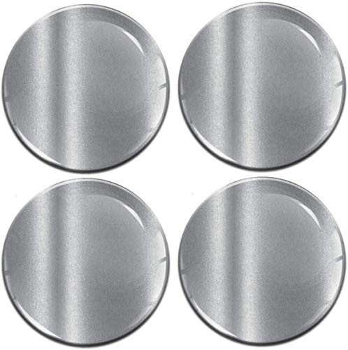 Biomar Labs 4 x 56mm 3D Silicone Wheel Cover Stickers Silver