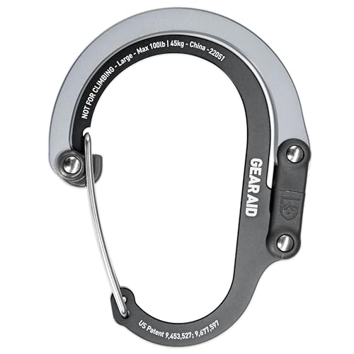 Image of GEAR AID HEROCLIP (Large) Carabiner Gear Clip and Hook for Hanging Heavy Duty Items, Camping Backpacks, Suitcases, Kayaks, Bicycles and More