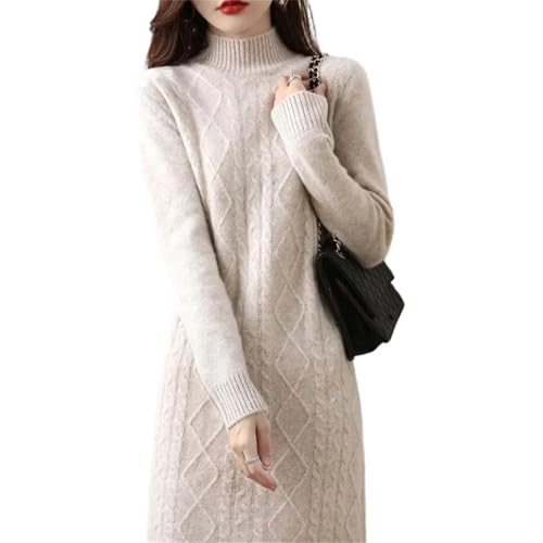 Women's Knit Cape Dress Half High Collar Midi