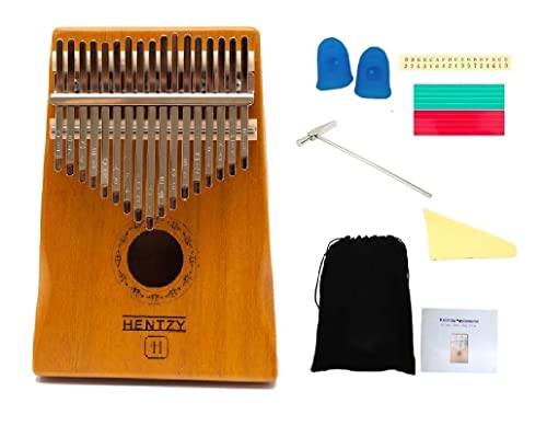 Kalimba 17 Chaves Piano de Mão Madeira Mogno Em C