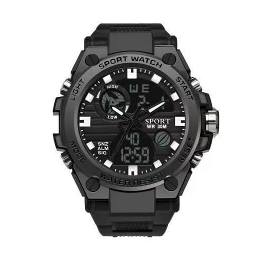 Relógio Esportivo Masculino Digital e Ponteiro - à Prova d’Água, com Cronômetro, Alarmes, Luz LED, Passômetro e Pulseira em Silicone Confortável – Ideal para Academia, Corrida e Dia a Dia,Lazer,Sport